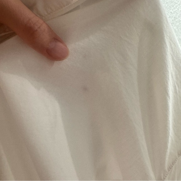 James Perse Womens Size 2 Medium White Sheer Slub Side Panel Shirt Minimal Boho - Picture 5 of 11